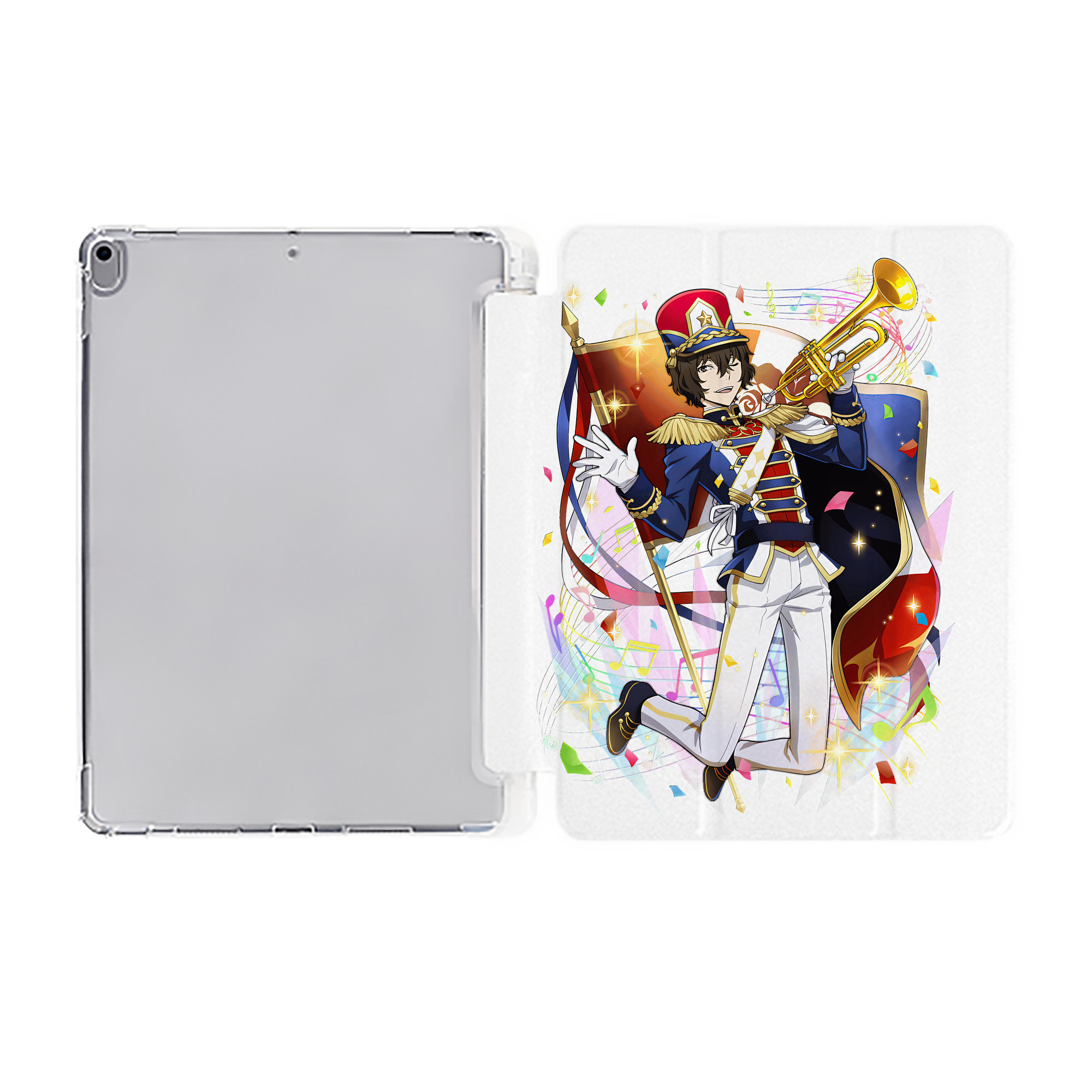 （画像用） 文豪ストレイドッグス Bungo Stray Dogs IPad ケース ペン収納付き 三つ折りスタンド PUレザー×シリコン 対応機種9.5/10.5/10.9インチ